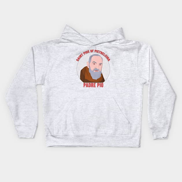 Padre Pio Kids Hoodie by DiegoCarvalho